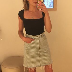 Striped Denim Skirt